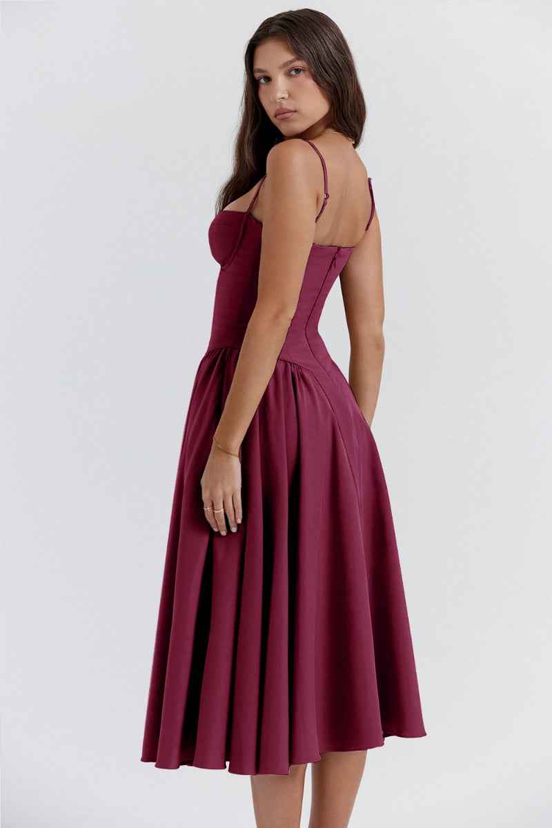 Women's Sleeveless Structured Midi Summer Dress
