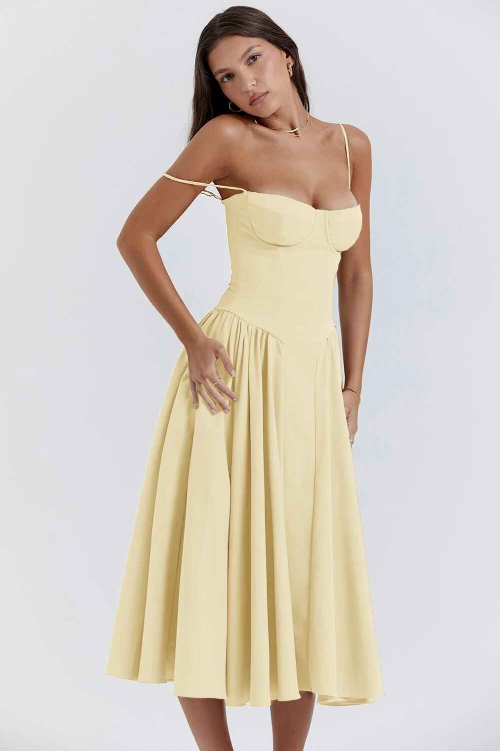 Women's Sleeveless Structured Midi Summer Dress