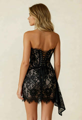 Women's Stunning Tulle Lace Corset Mini Dress