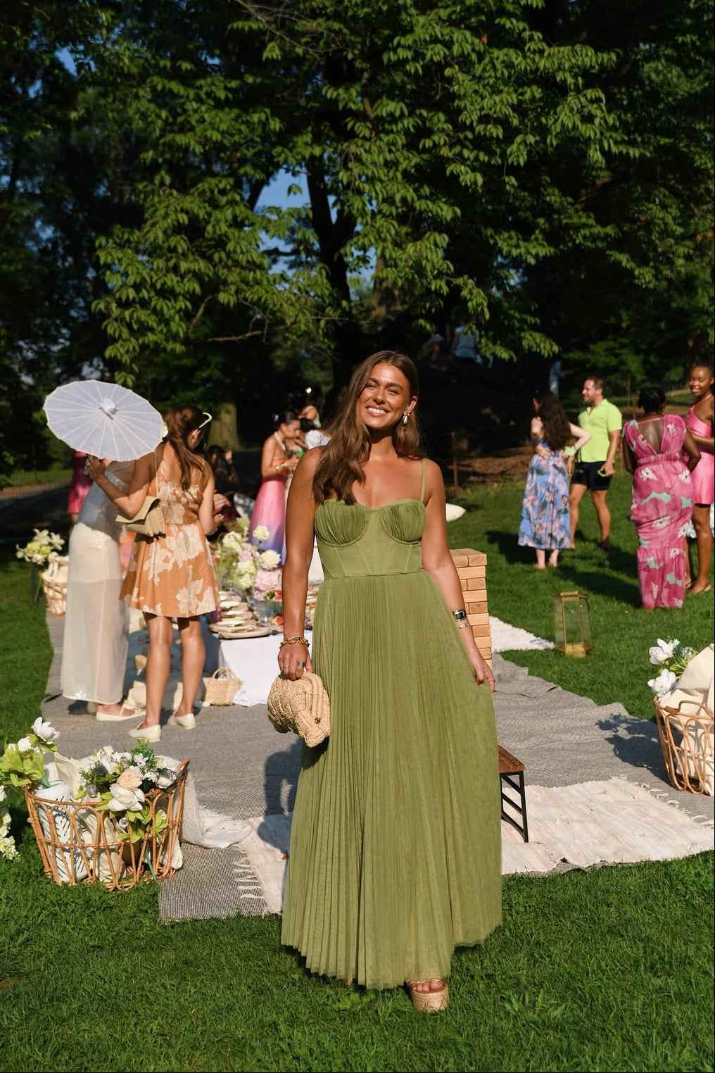 Women's Sleeveless Pleated Maxi Wedding Guest Dress