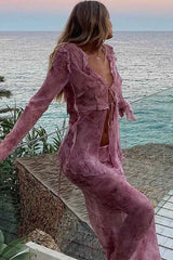Women's Flowing Two-Piece Vacation Summer Cover-up Set