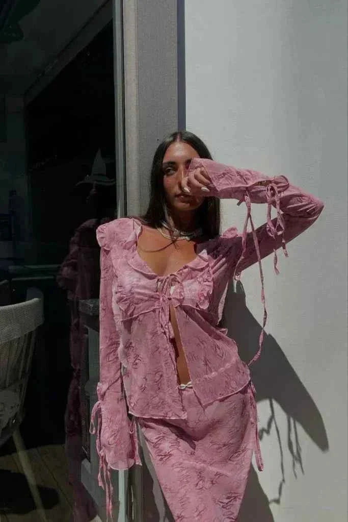 Women's Flowing Two-Piece Vacation Summer Cover-up Set
