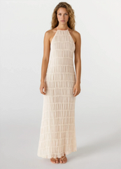 Women's Backless Sculpted Texture Maxi Summer Dress