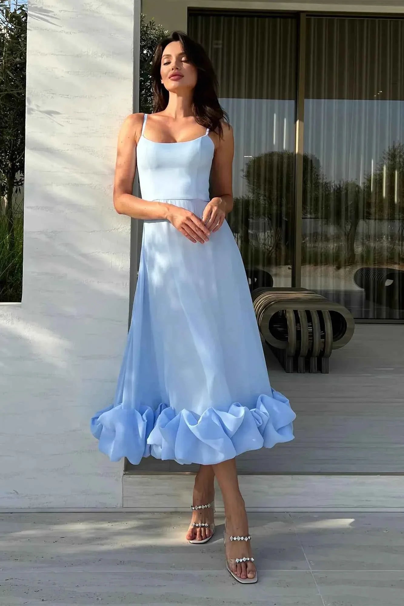 Women's Sleeveless Twirl Midi Prom Dress