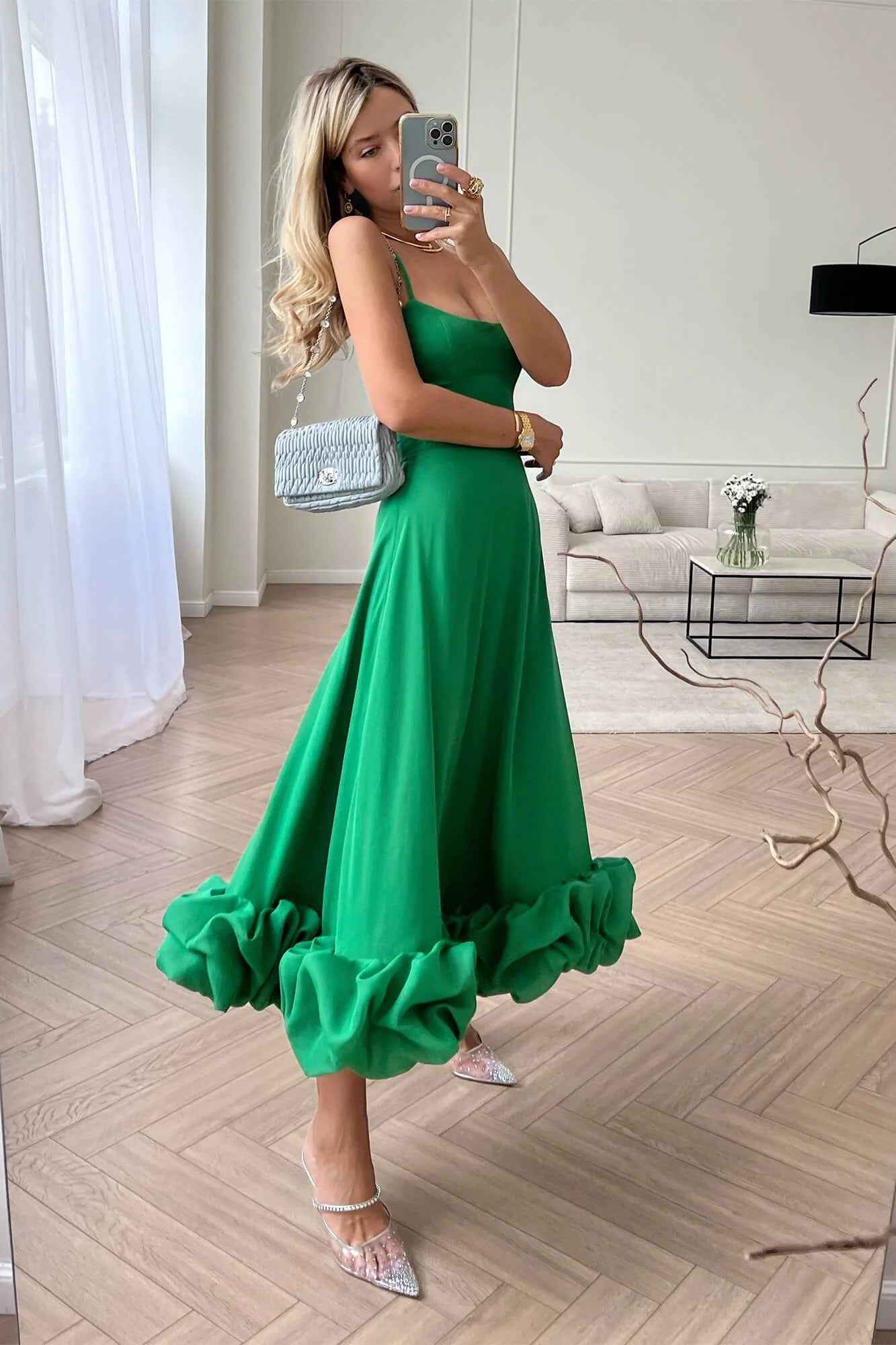 Women's Sleeveless Twirl Midi Prom Dress