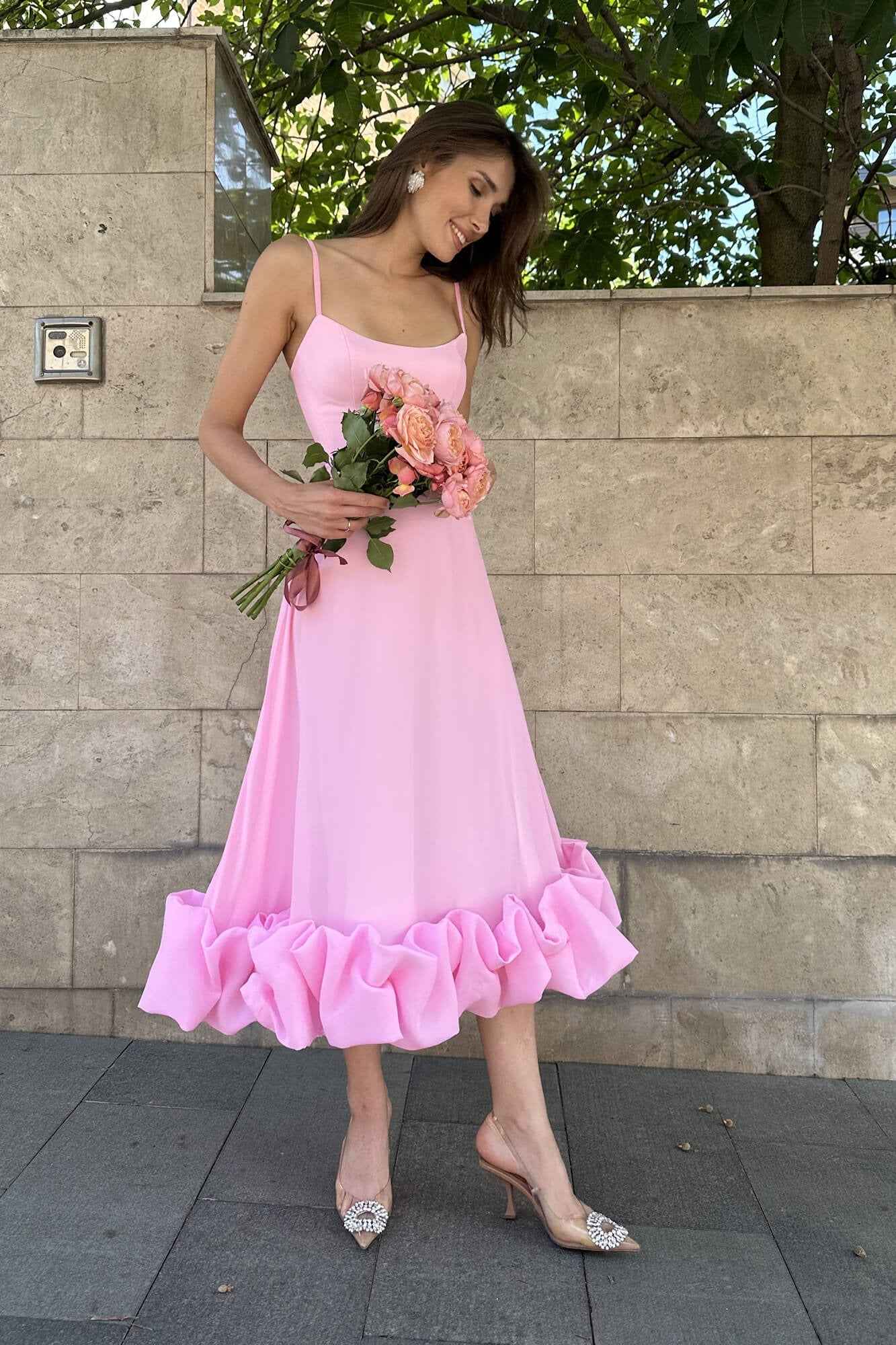 Women's Sleeveless Twirl Midi Prom Dress