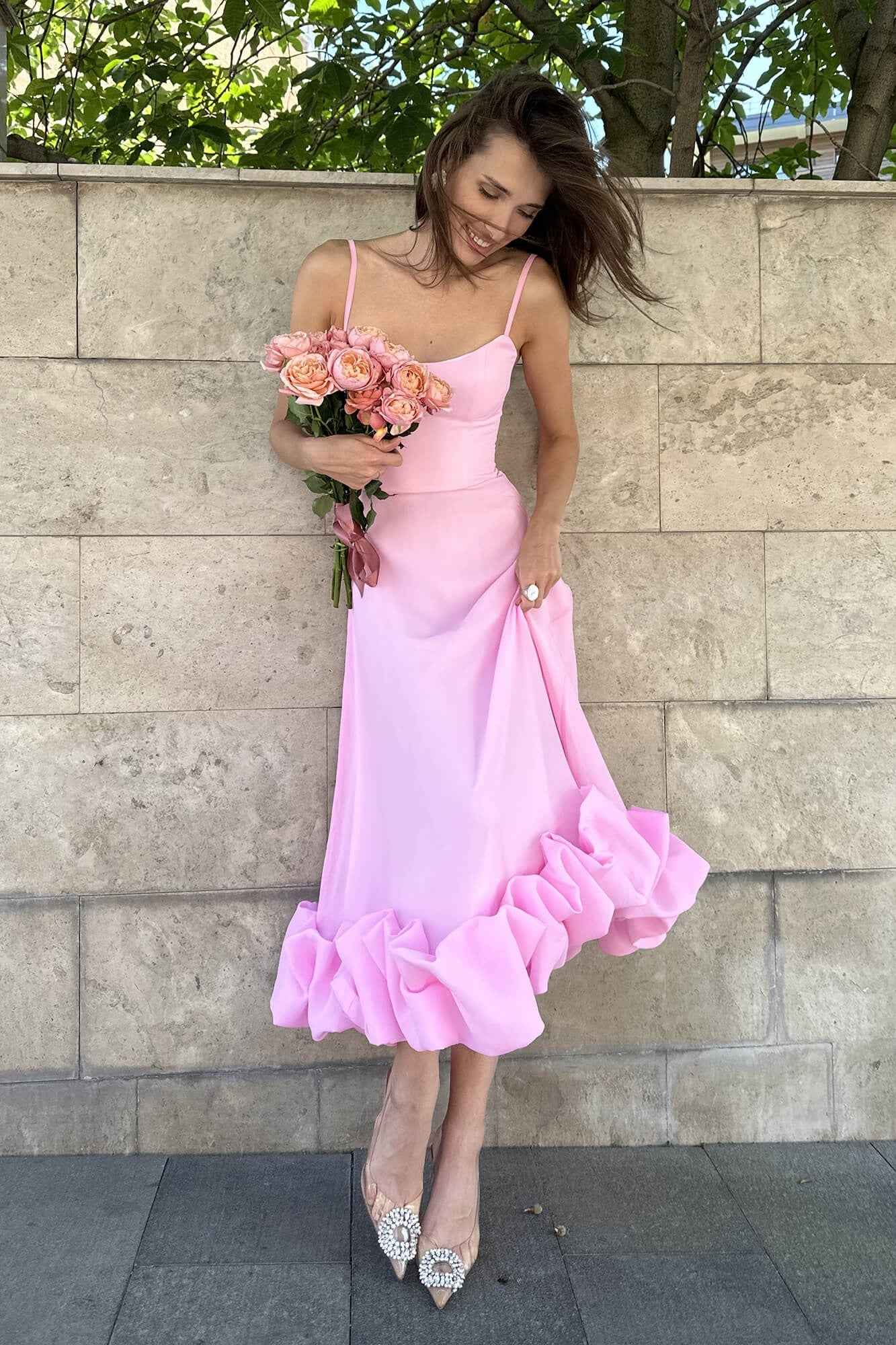 Women's Sleeveless Twirl Midi Prom Dress