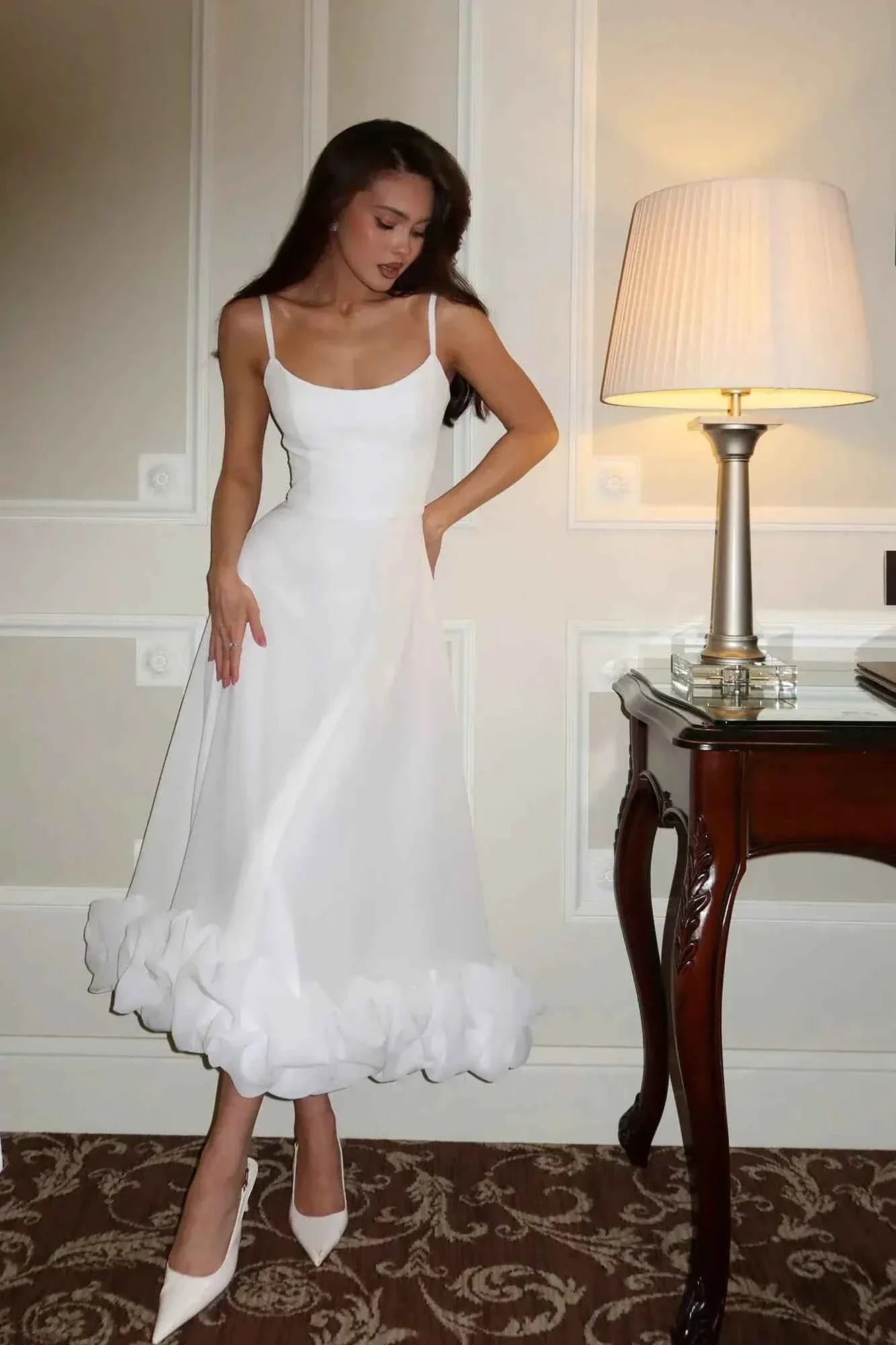 Women's Sleeveless Twirl Midi Prom Dress