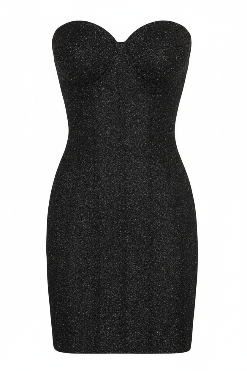 Women's Strapless Glitter Corset Mini Party Dress
