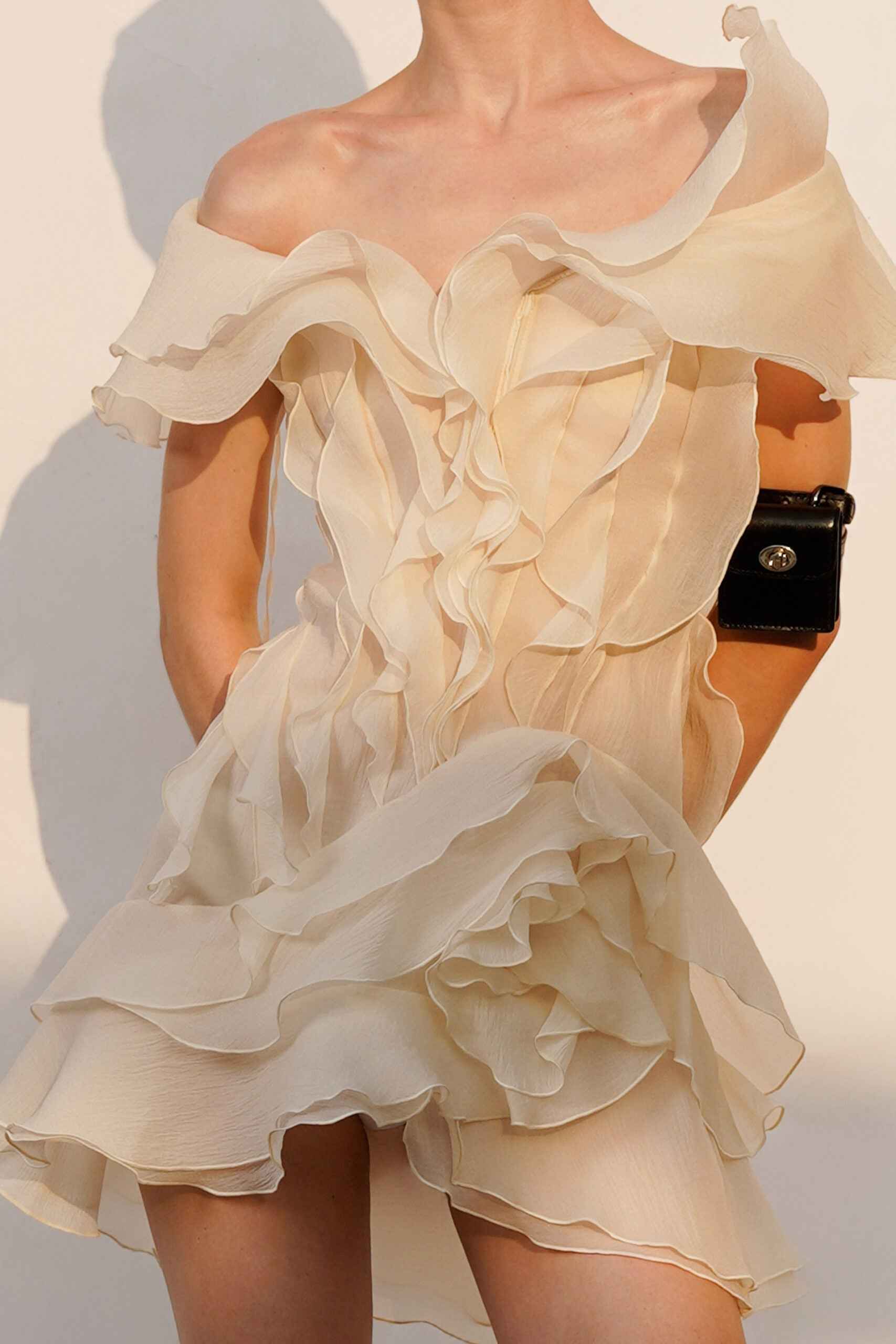 Women's V-Neck Off-Shoulder Ruffled Mini Summer Dress