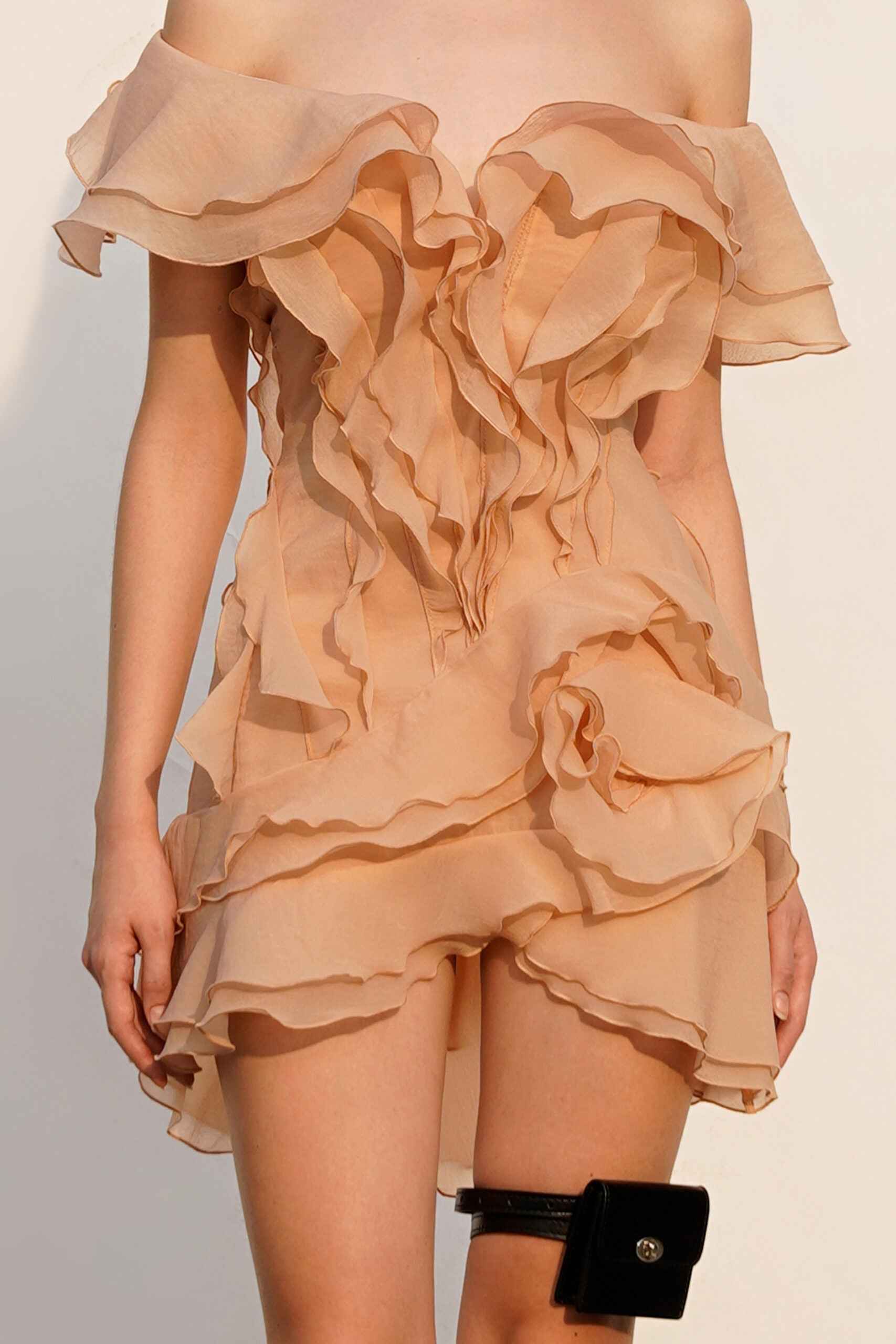 Women's V-Neck Off-Shoulder Ruffled Mini Summer Dress