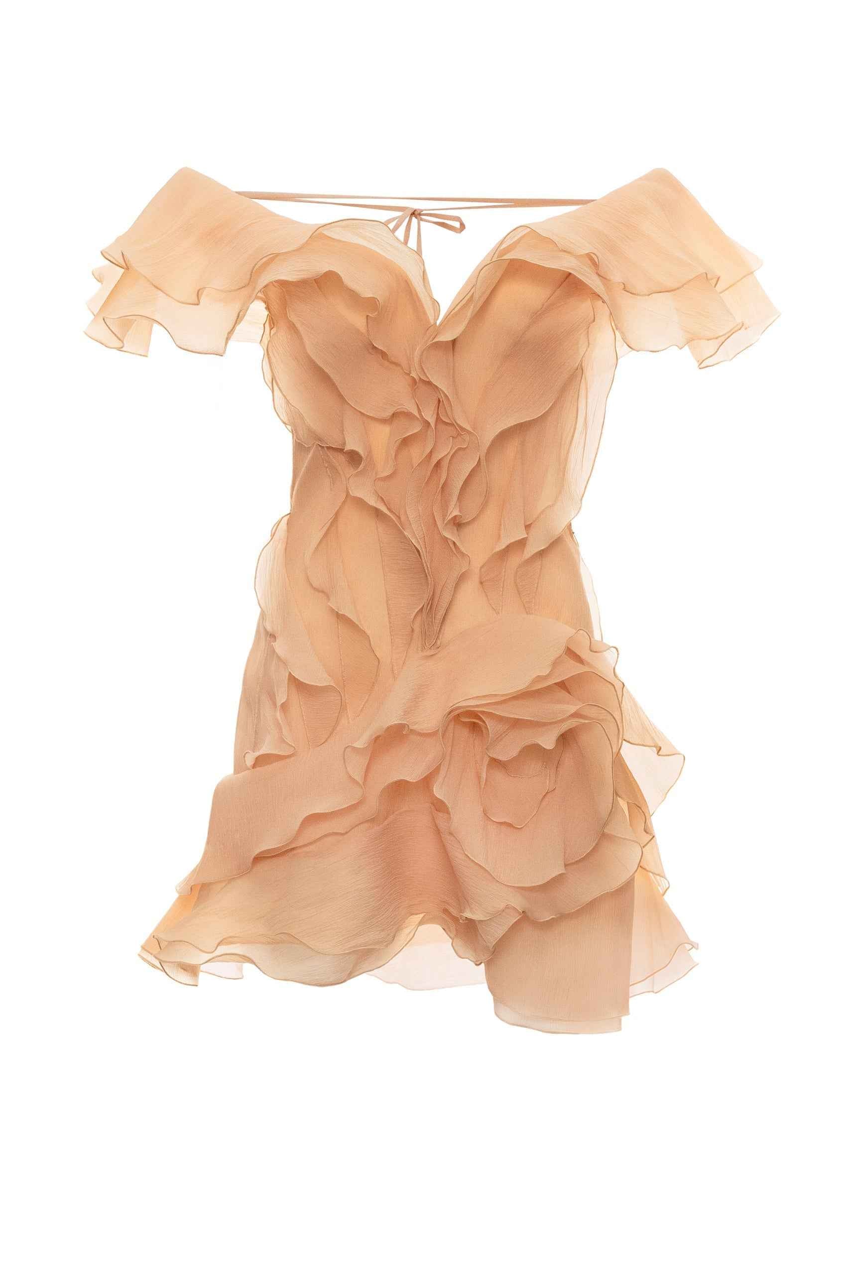 Women's V-Neck Off-Shoulder Ruffled Mini Summer Dress