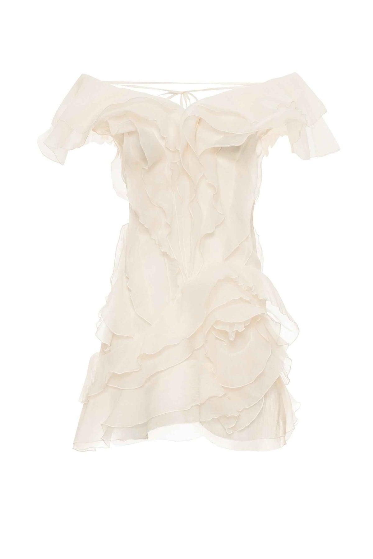 Women's V-Neck Off-Shoulder Ruffled Mini Summer Dress