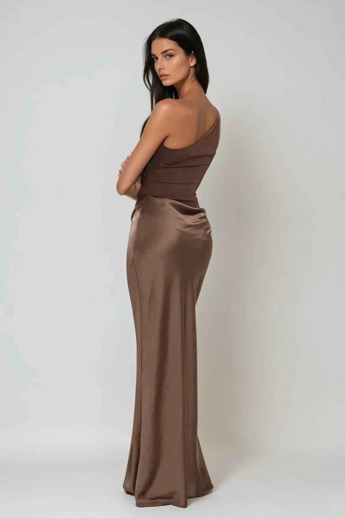 Women's Elegant One Shoulder Maxi Wedding Guest Dress