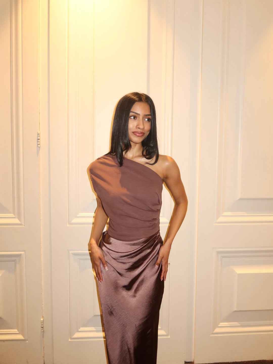 Women's Elegant One Shoulder Maxi Wedding Guest Dress