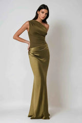 Women's Elegant One Shoulder Maxi Wedding Guest Dress