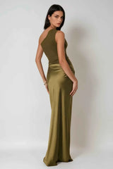 Women's Elegant One Shoulder Maxi Wedding Guest Dress