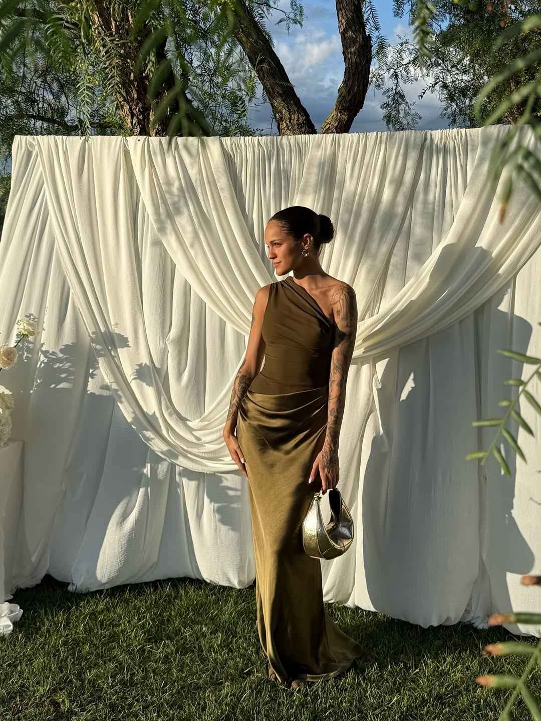 Women's Elegant One Shoulder Maxi Wedding Guest Dress