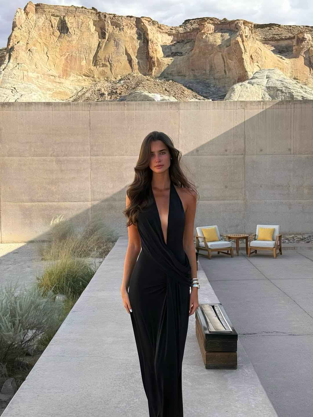 Women's Halter Backless Maxi Summer Dress
