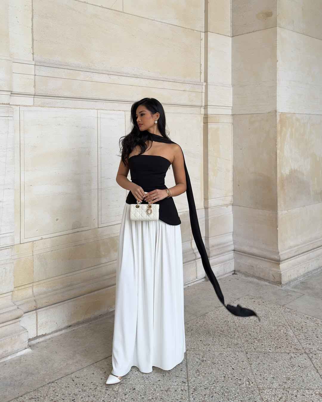 Women's Strapless Maxi Wedding Guest Dress with Scarf