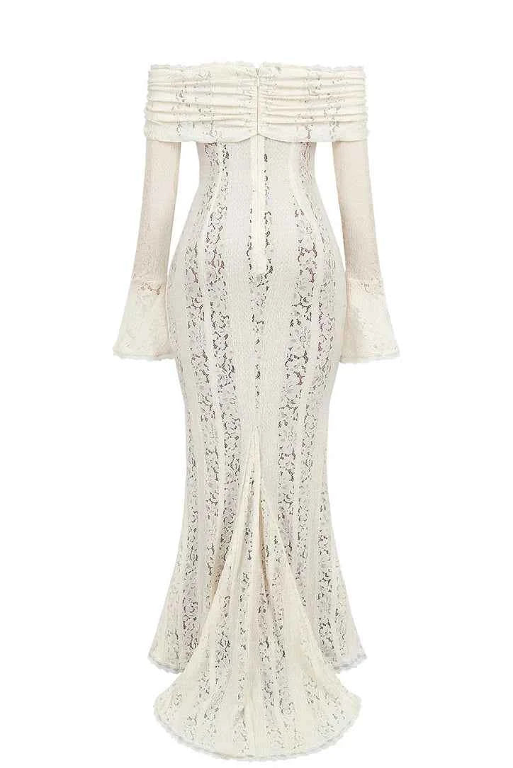 Women's Lace Off-Shoulder Maxi Summer Dress