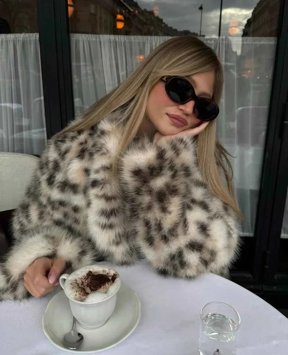 Women's Oversized Faux Fur Leopard Coat