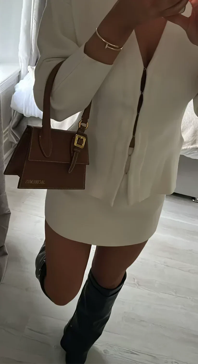 Women's Ribbed Long Sleeve Two-piece Set