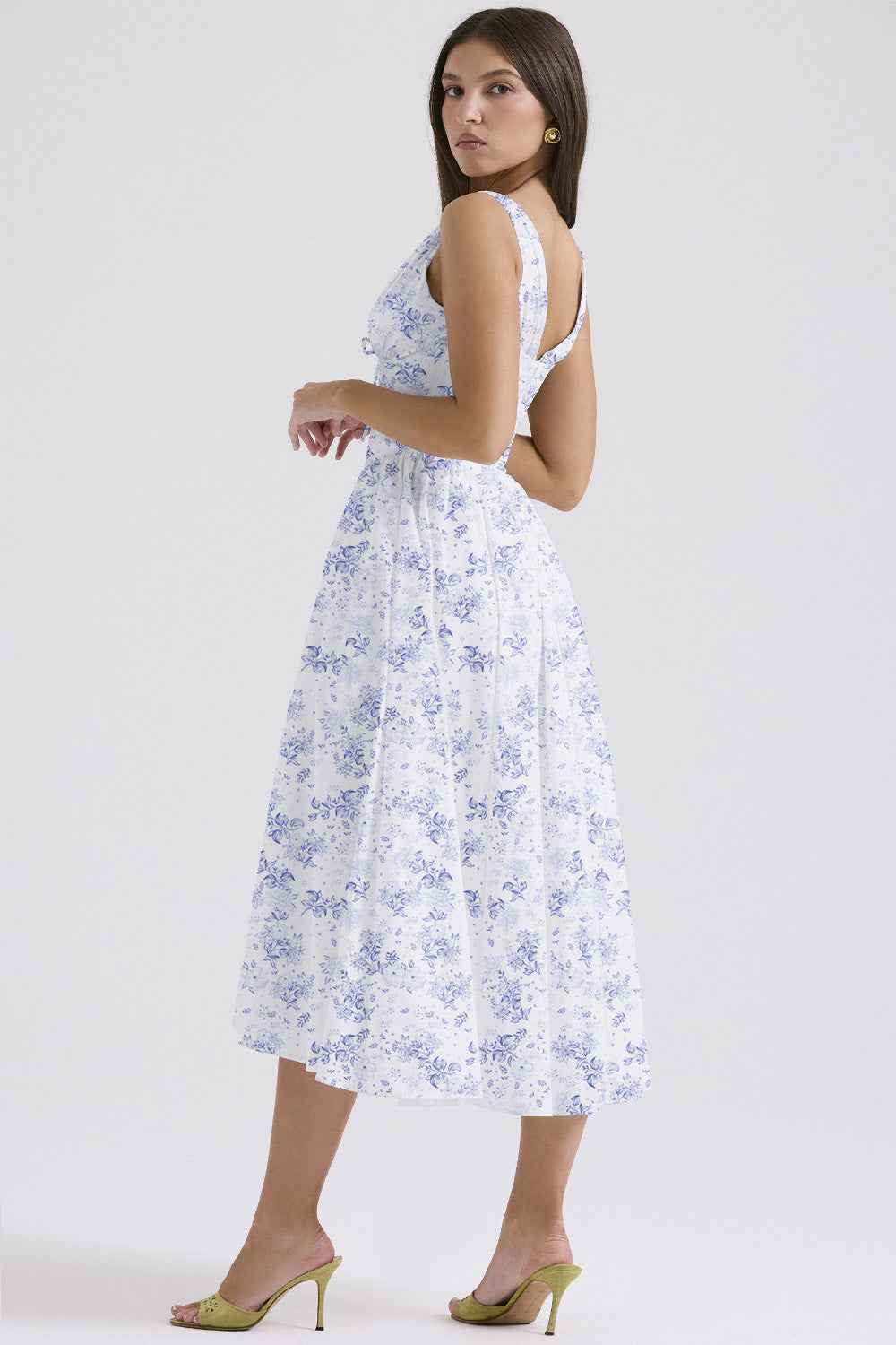 Women's Floral Sleeveless Midi Spring Dress