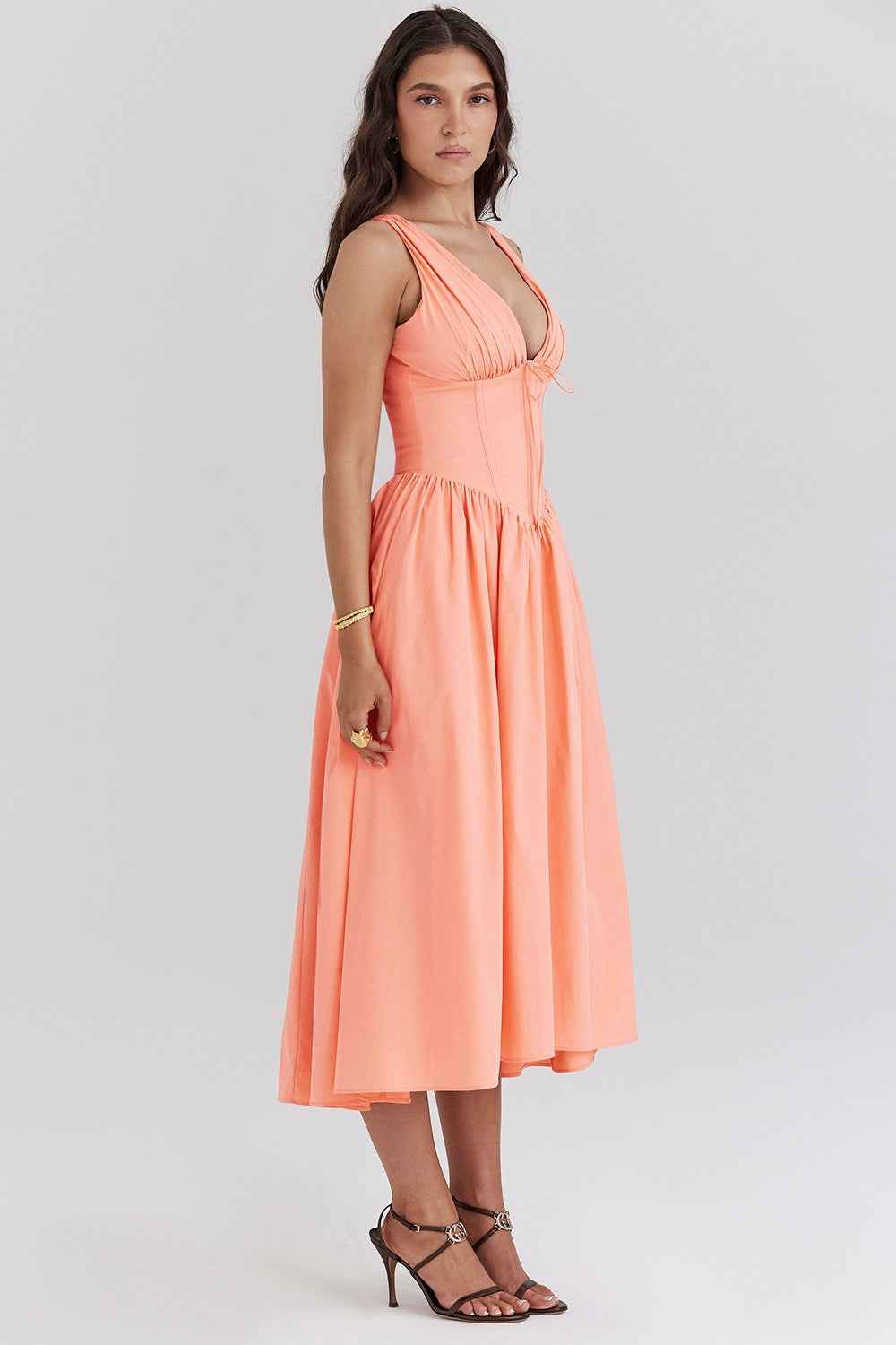 Women's Floral Sleeveless Midi Spring Dress