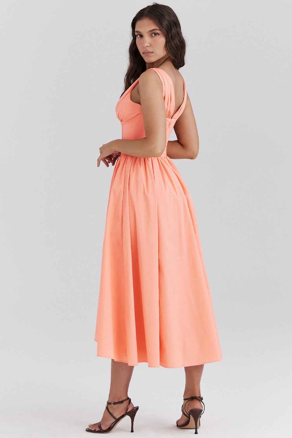 Women's Floral Sleeveless Midi Spring Dress