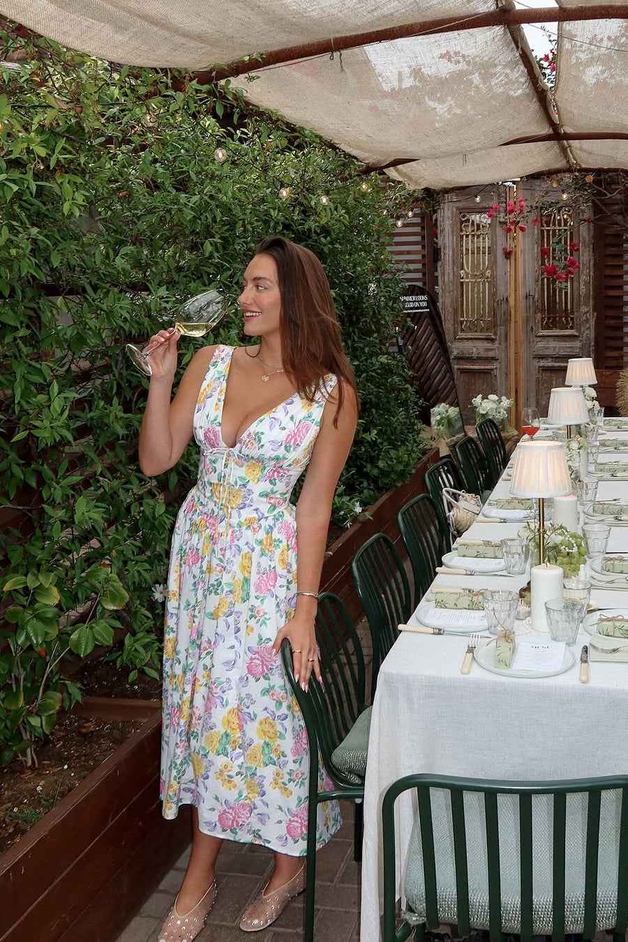 Women's Floral Sleeveless Midi Spring Dress