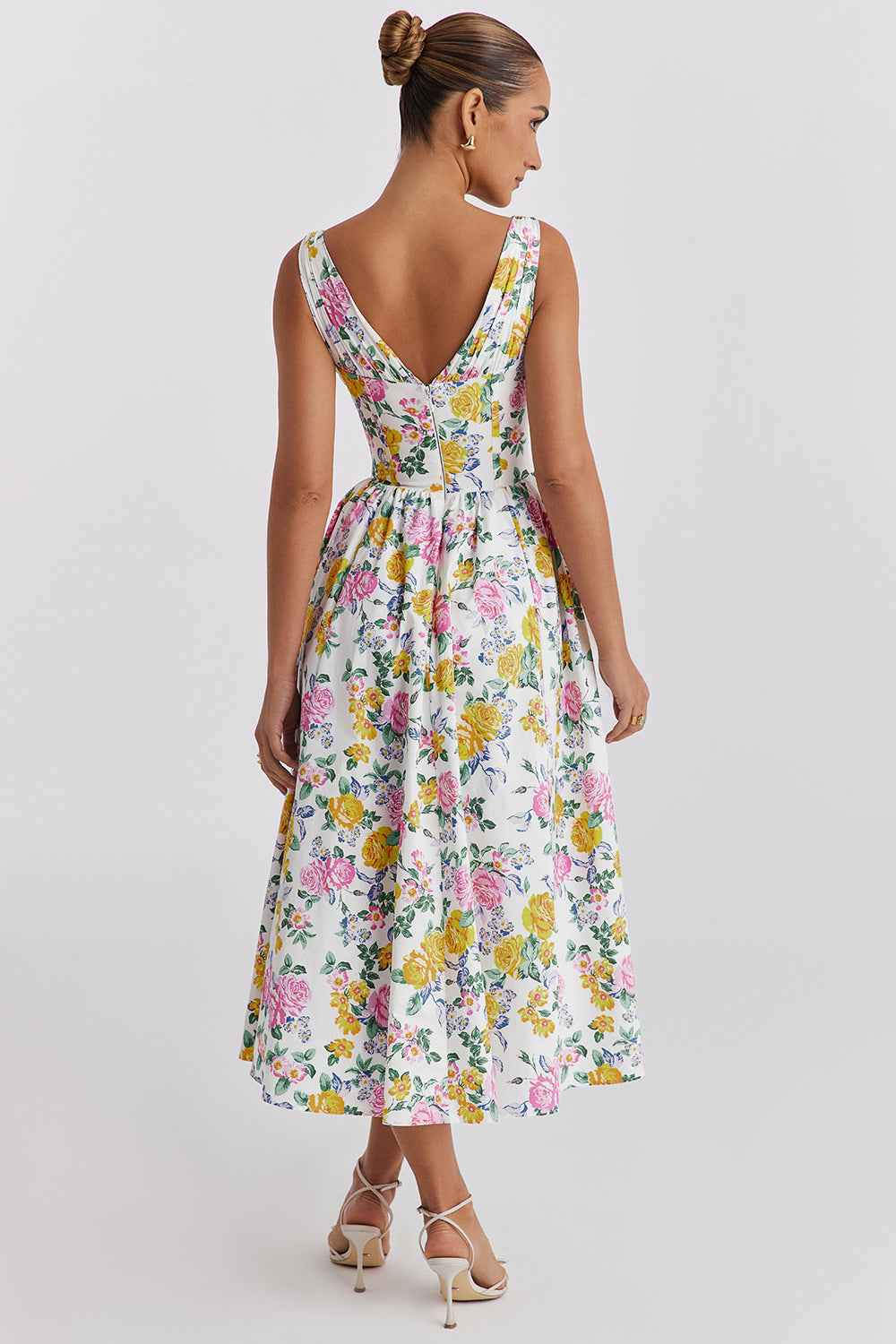 Women's Floral Sleeveless Midi Spring Dress