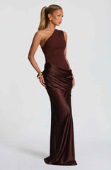 Women's One-Shoulder Maxi Wedding Guest Dress
