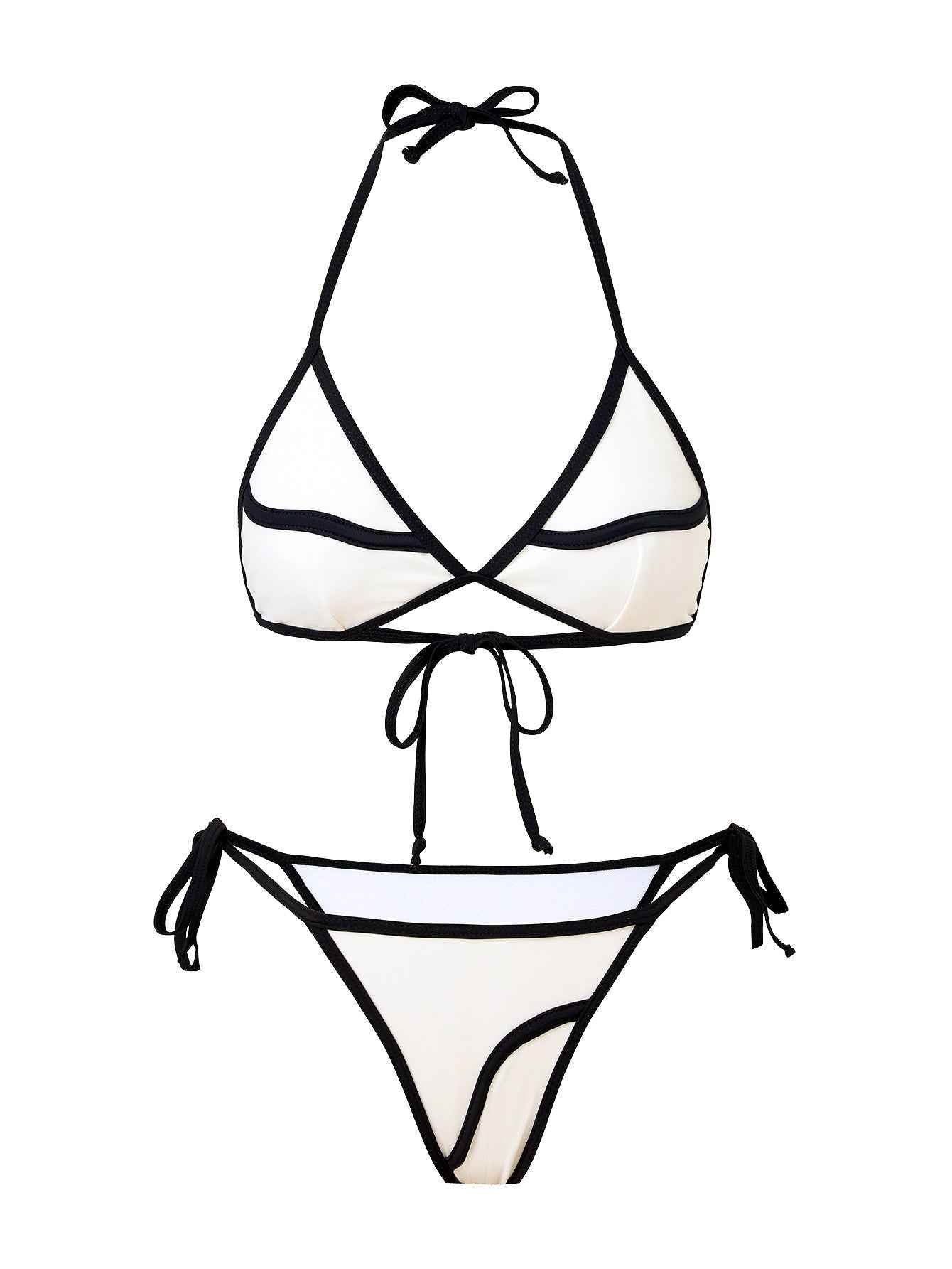 Women's Contrasting Three-Piece Bikini Cover-Up