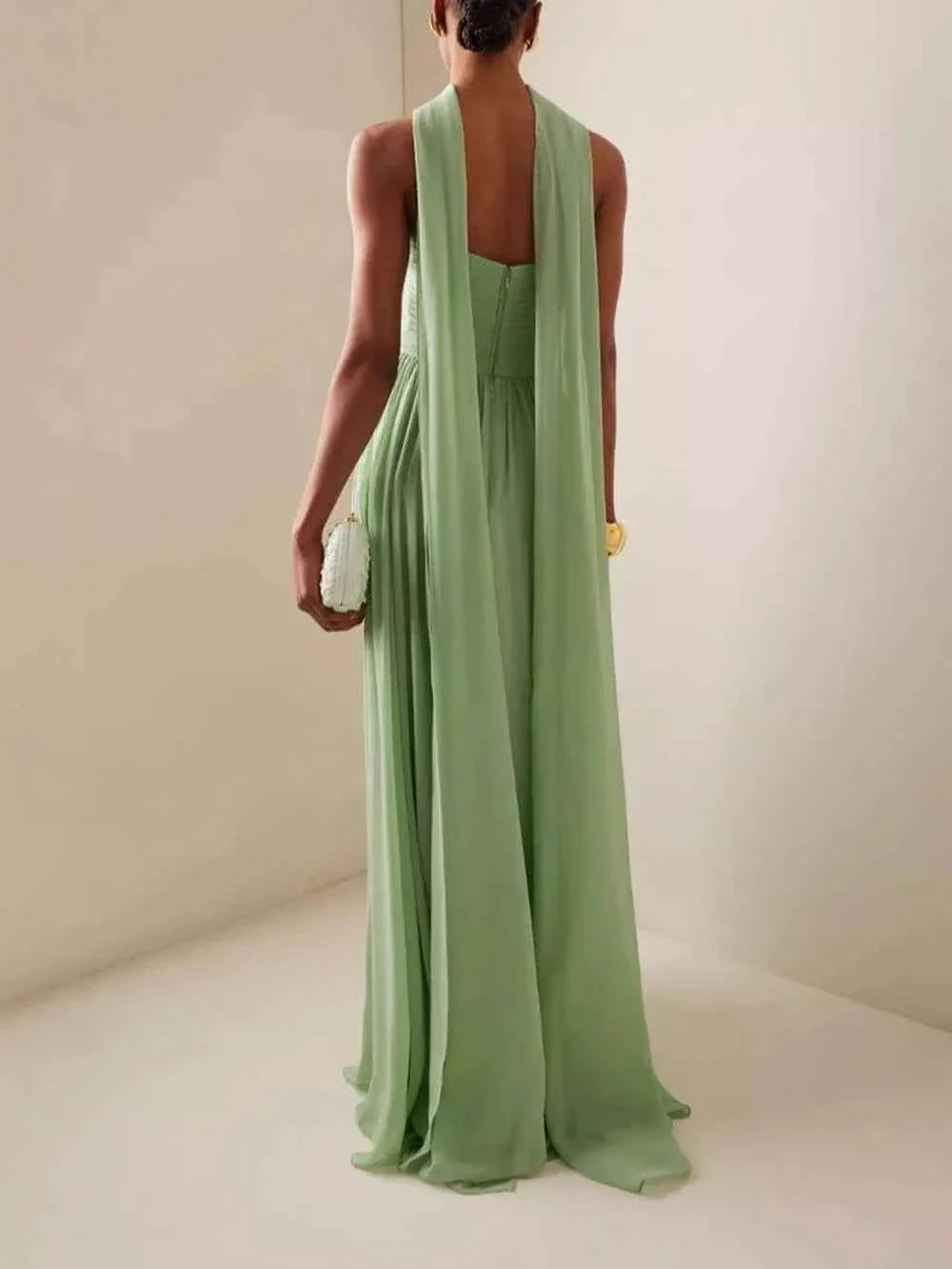 Women's Elegant Strapless Maxi Wedding Guest Dress