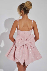 Women's Dazzling Sequin Bow Mini Cocktail Dress