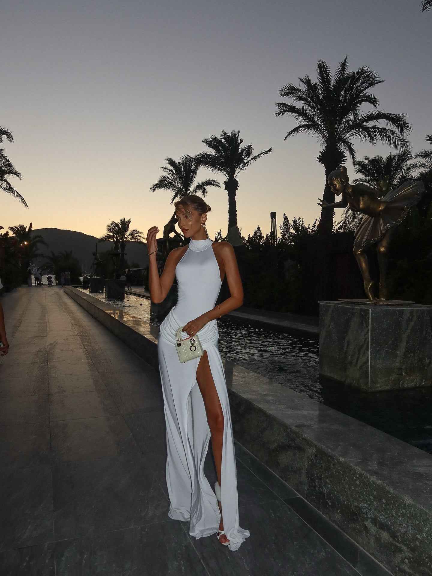 Women's High-Neck Sleeveless High-Slit Maxi Summer Dress