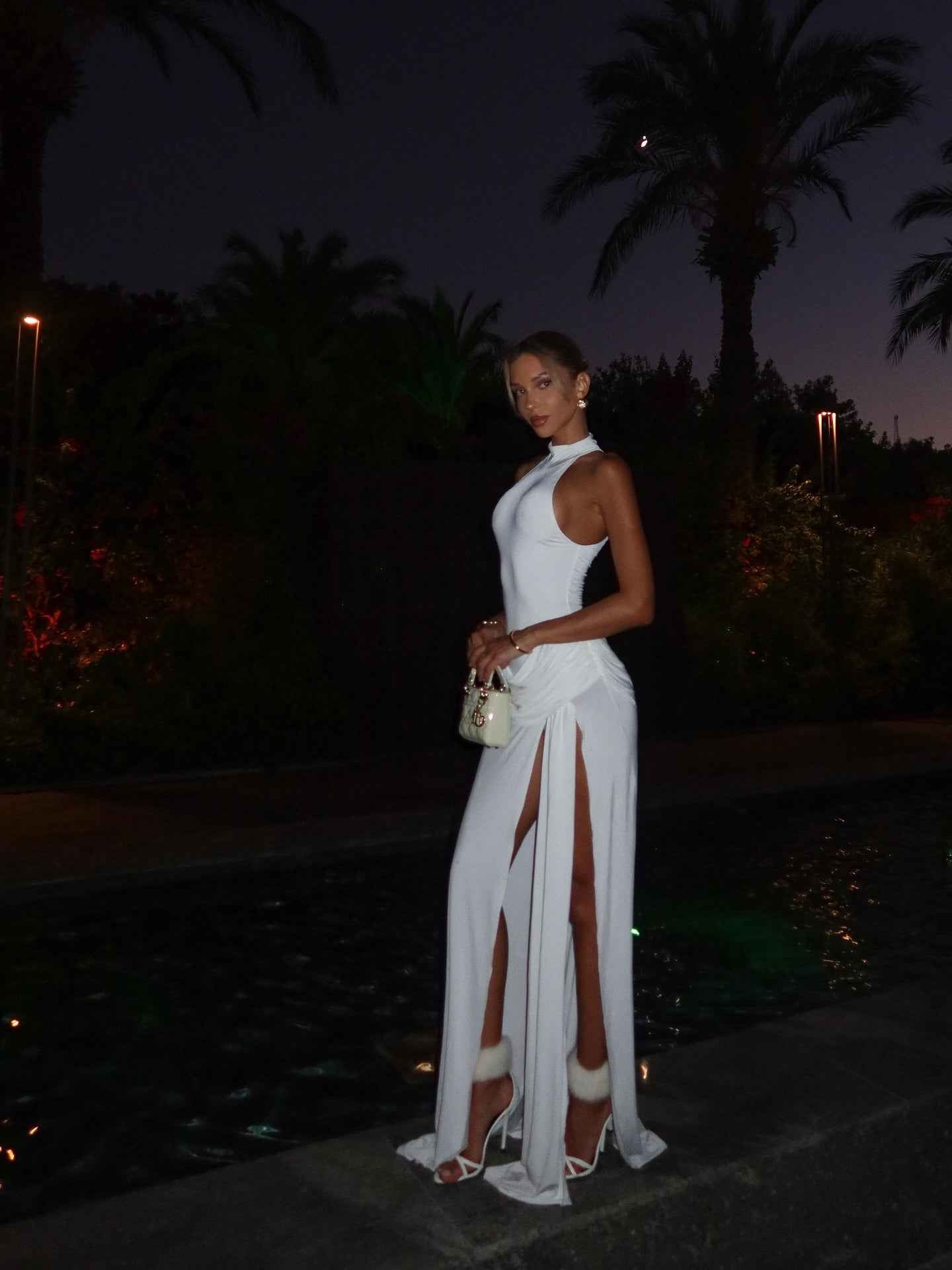 Women's High-Neck Sleeveless High-Slit Maxi Summer Dress