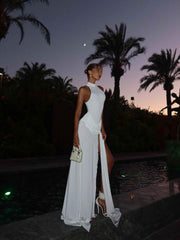 Women's High-Neck Sleeveless High-Slit Maxi Summer Dress