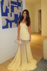 Women's Strapless Maxi Wedding Guest Dress