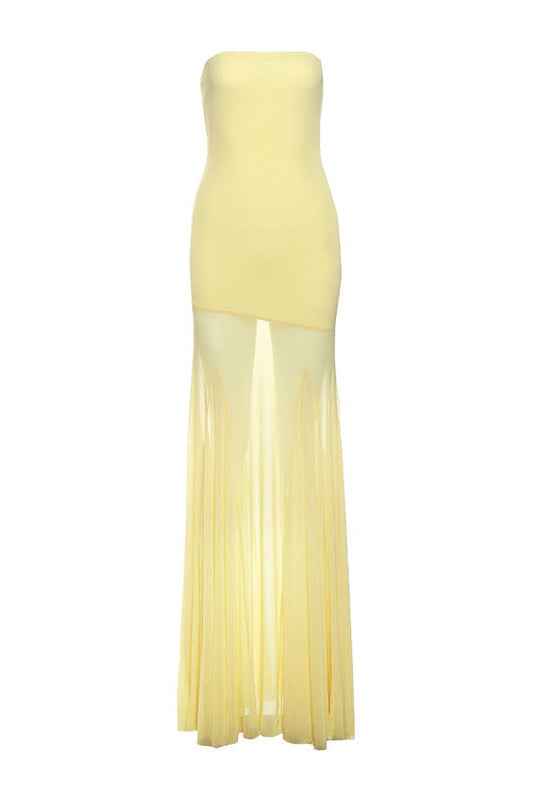 Women's Strapless Maxi Wedding Guest Dress
