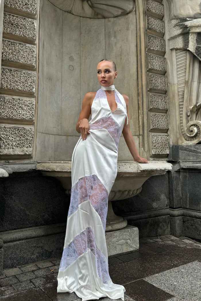 Women's Sleeveless Elegant Halterneck Maxi Dress