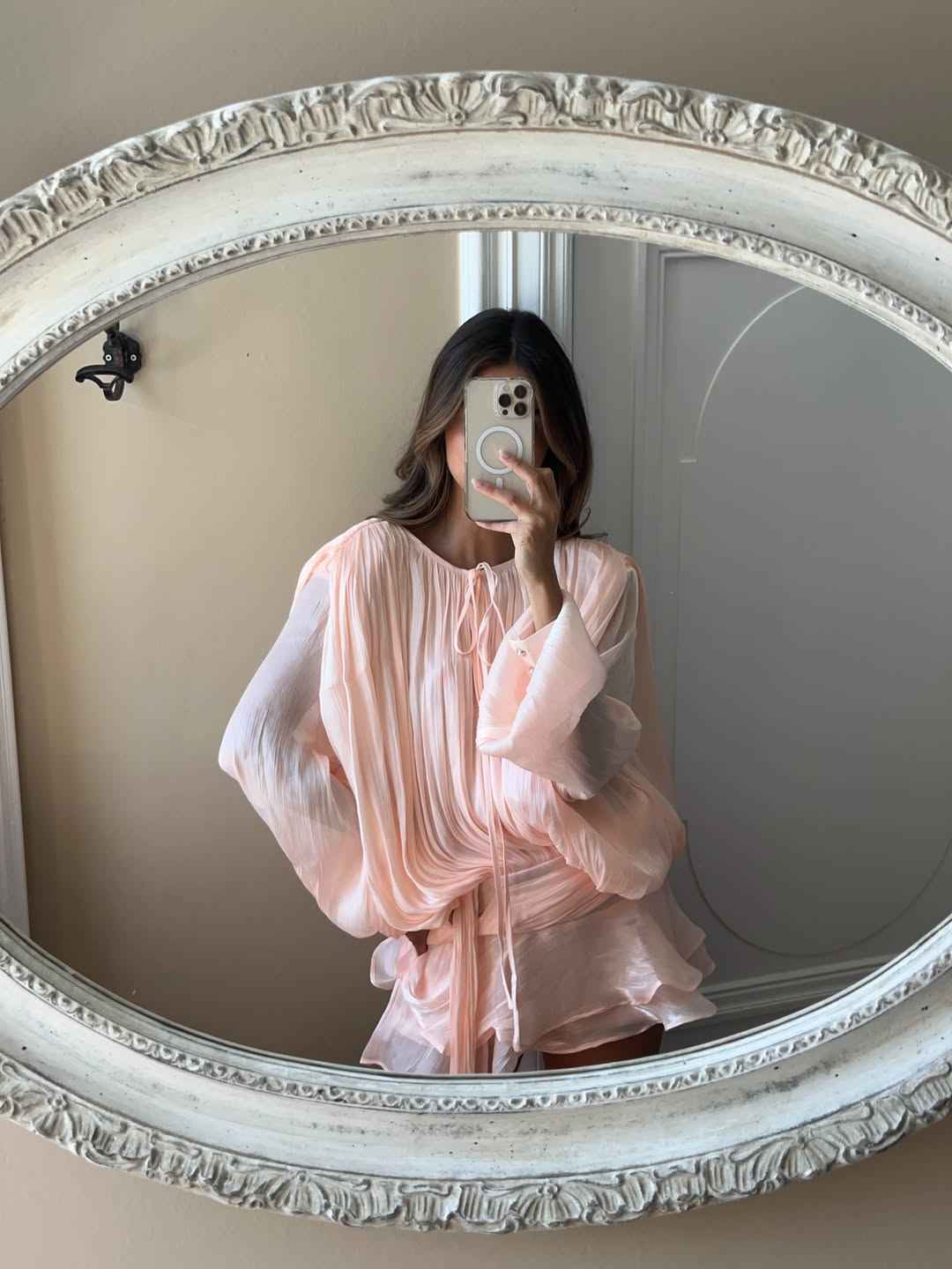 Women's Mini Summer Dress with Ruffles and Balloon Sleeves