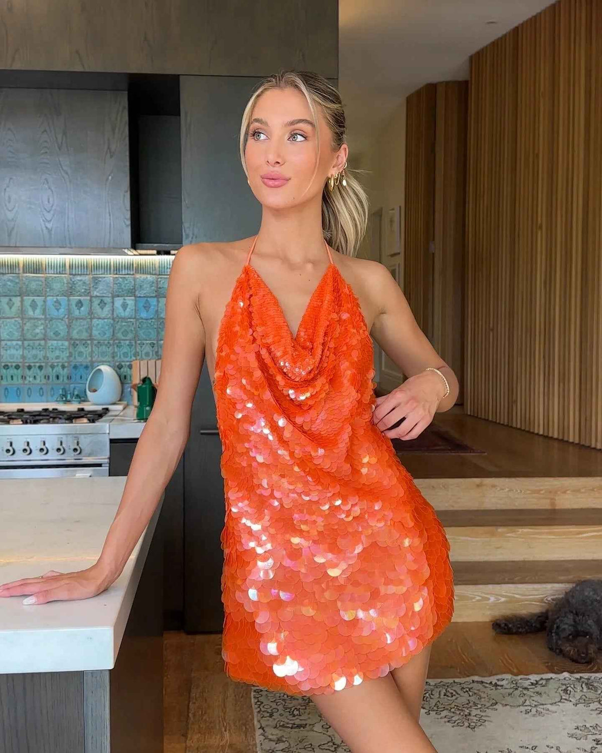 Women's Sleeveless Sequin Mini Summer Party Dress
