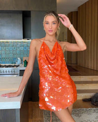 Women's Sleeveless Sequin Mini Summer Party Dress