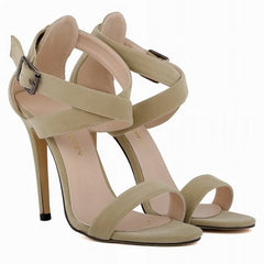 11CM Peep Toe Ankle Straps Velvet Thin High Heels