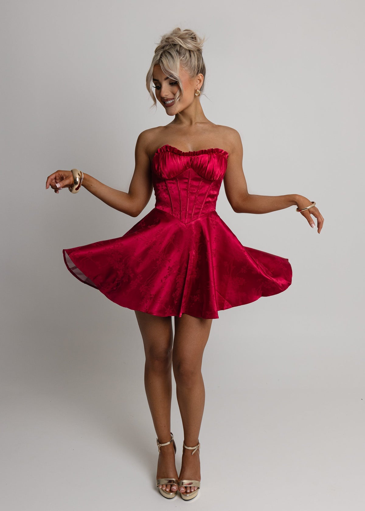Heartstopper Strapless Mini Dress - Red