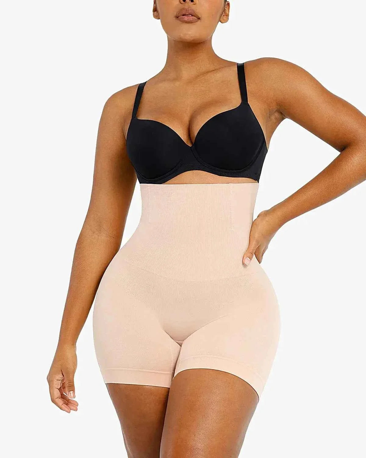 Bare Essentials High-Waisted Sculpting Shorts - Black Seamless