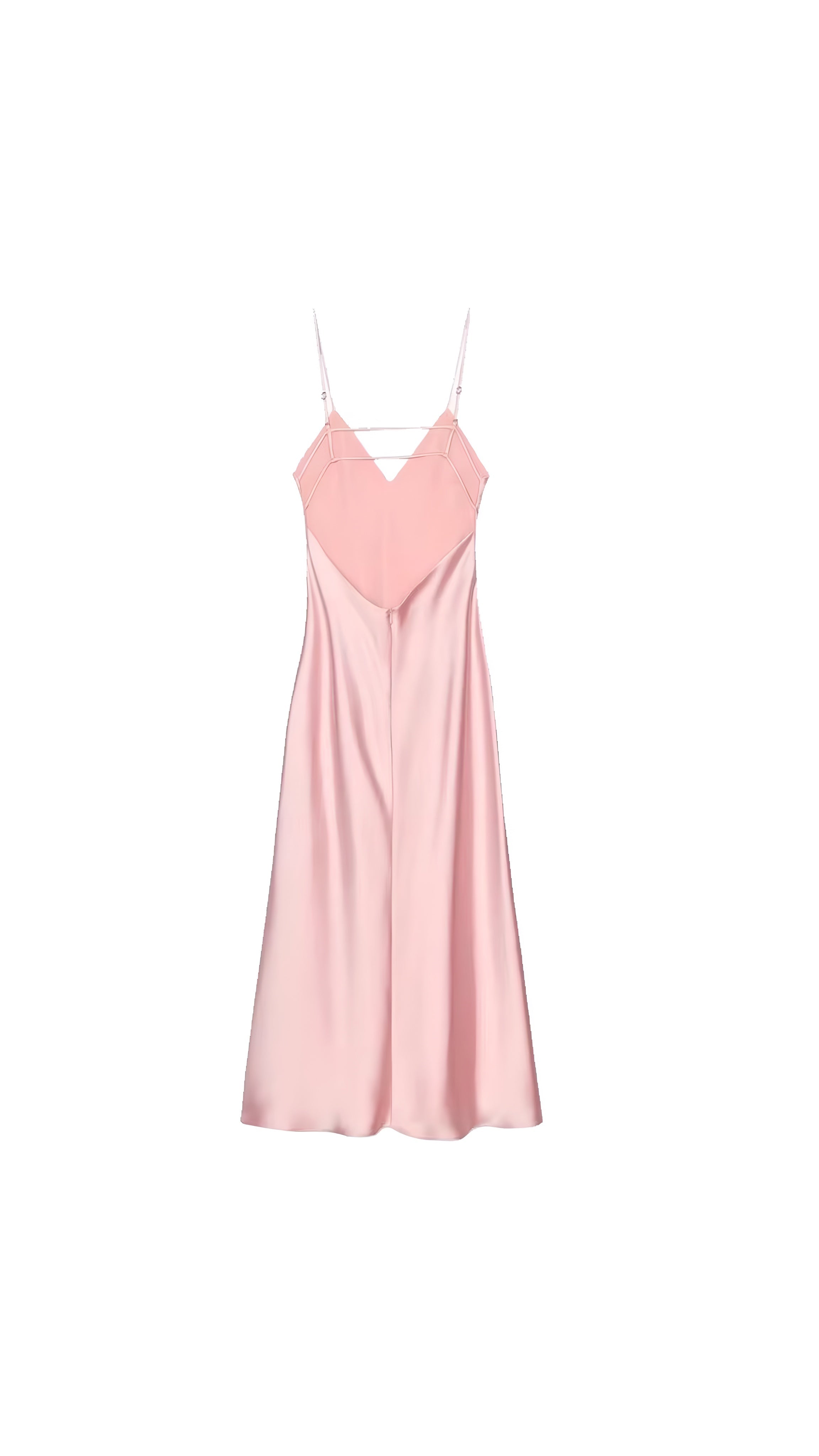 Celeste Satin Yellow Pink Maxi Dress