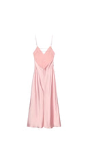 Celeste Satin Yellow Pink Maxi Dress